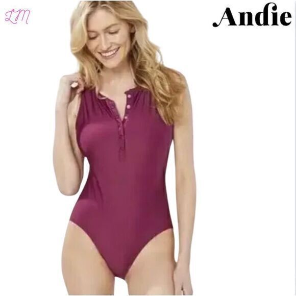 Andie‎ Swim The Malibu One Piece Eco-Nylon Plum Extra Small - Picture 1 of 6